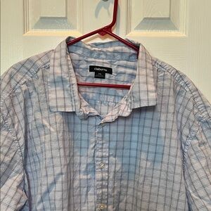 Claiborne Men's Light Blue Plaid Shirt